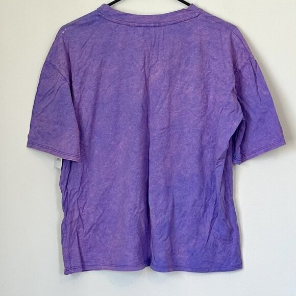 NWT Nordstrom Somewhere West Women's Purple Distressed Short Sleeve - L - Picture 7 of 7